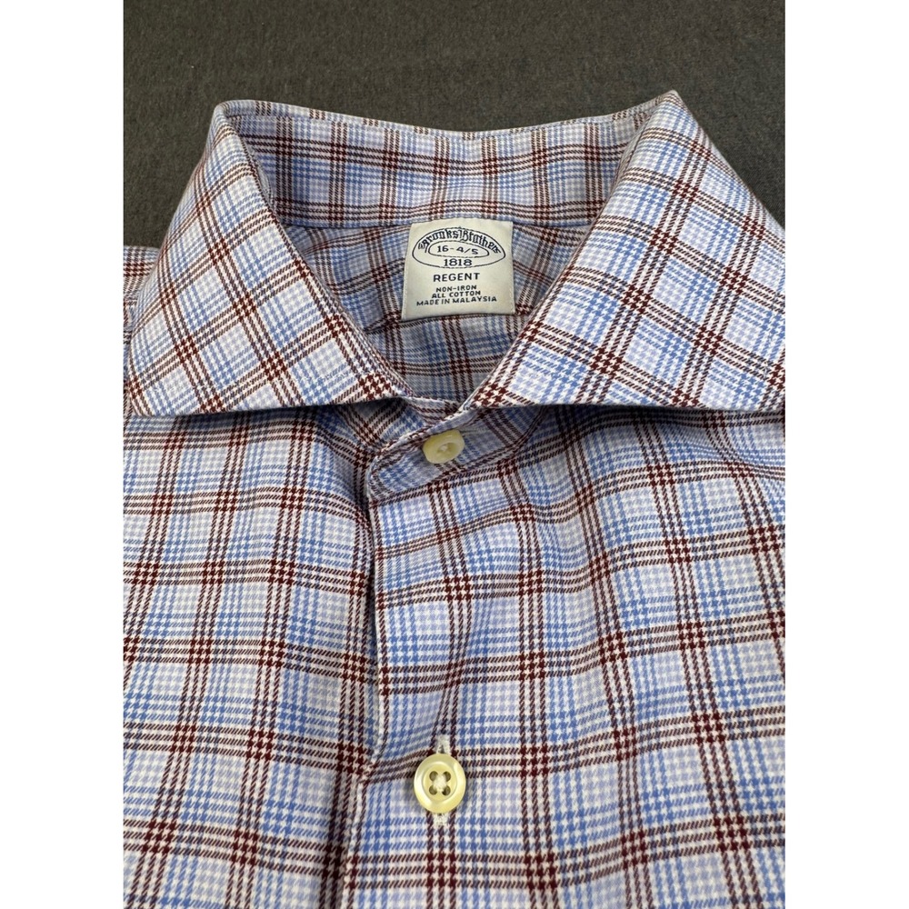 Brooks Brothers‎ 1818 Regent Plaid Dress Shirt Mens 16-4/5 Non-Iron All Cotton